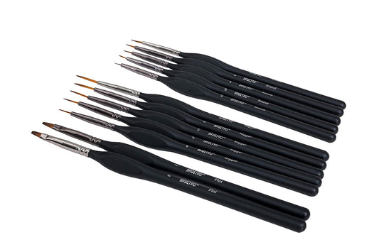 BRUSTRO Artists ’ Watercolour & Acrylic Miniature Brush Set of - 12