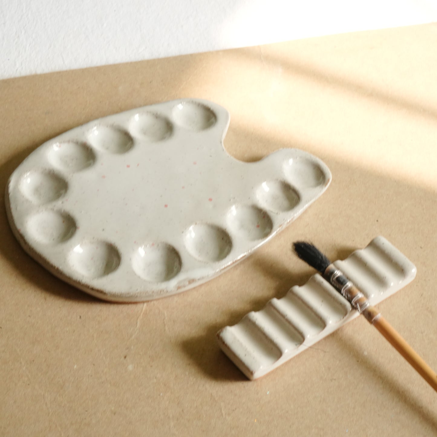 Handmade Ceramic Palette - Speckled finish, Artist gifts, Made in India