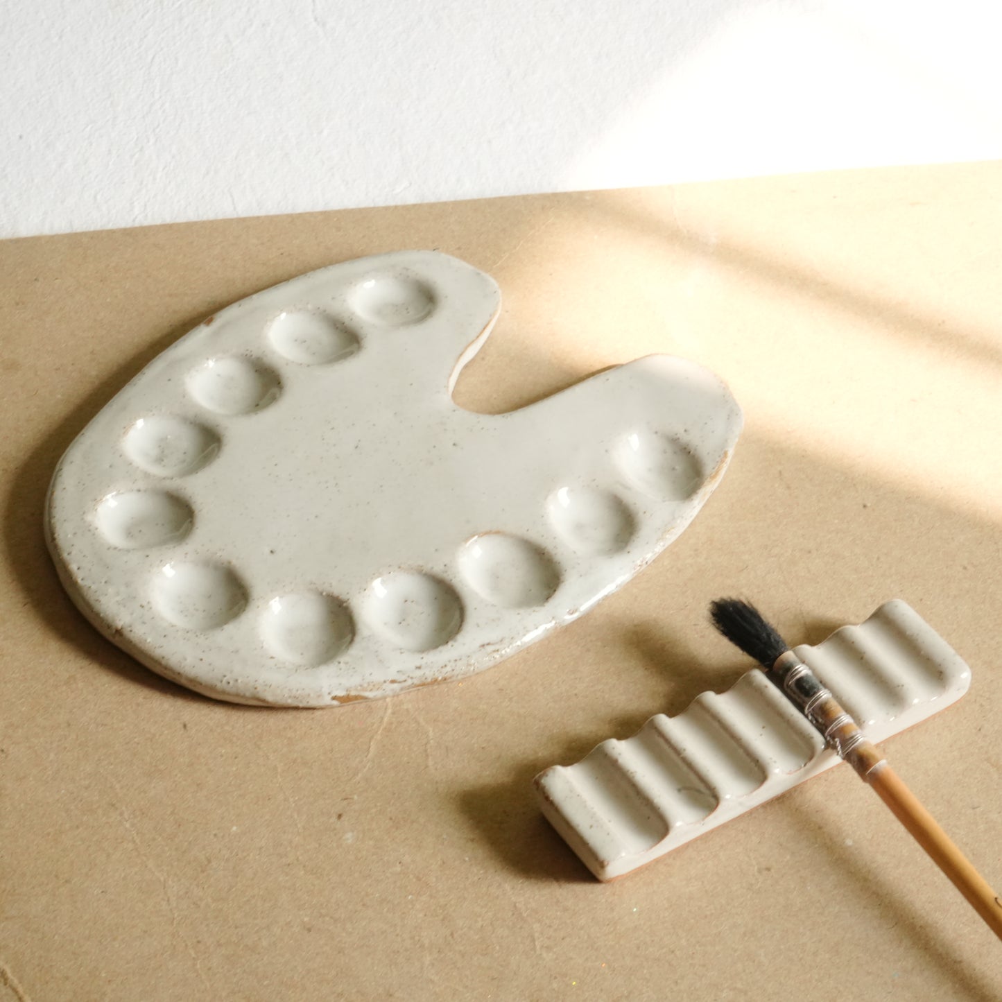 Handmade Ceramic Palette - Speckled finish, Artist gifts, Made in India