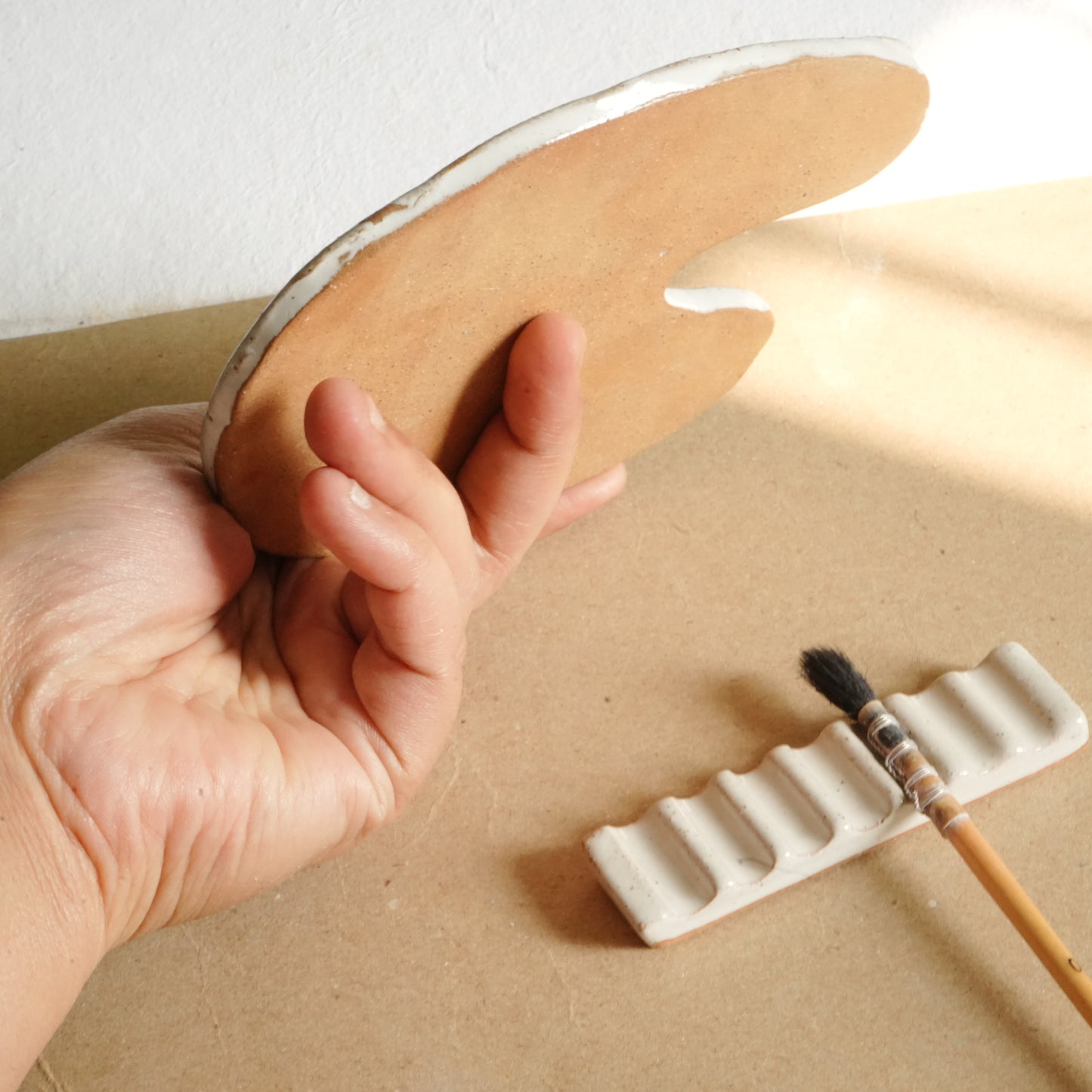 Handmade Ceramic Palette - Speckled finish, Artist gifts, Made in India