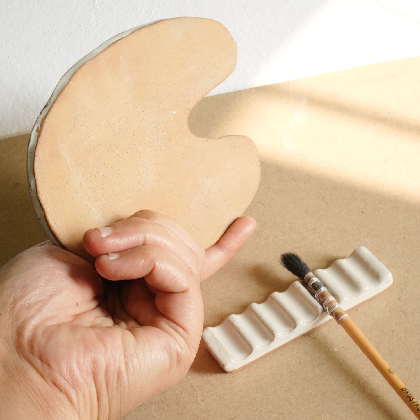 Handmade Ceramic Palette - Speckled finish, Artist gifts, Made in India