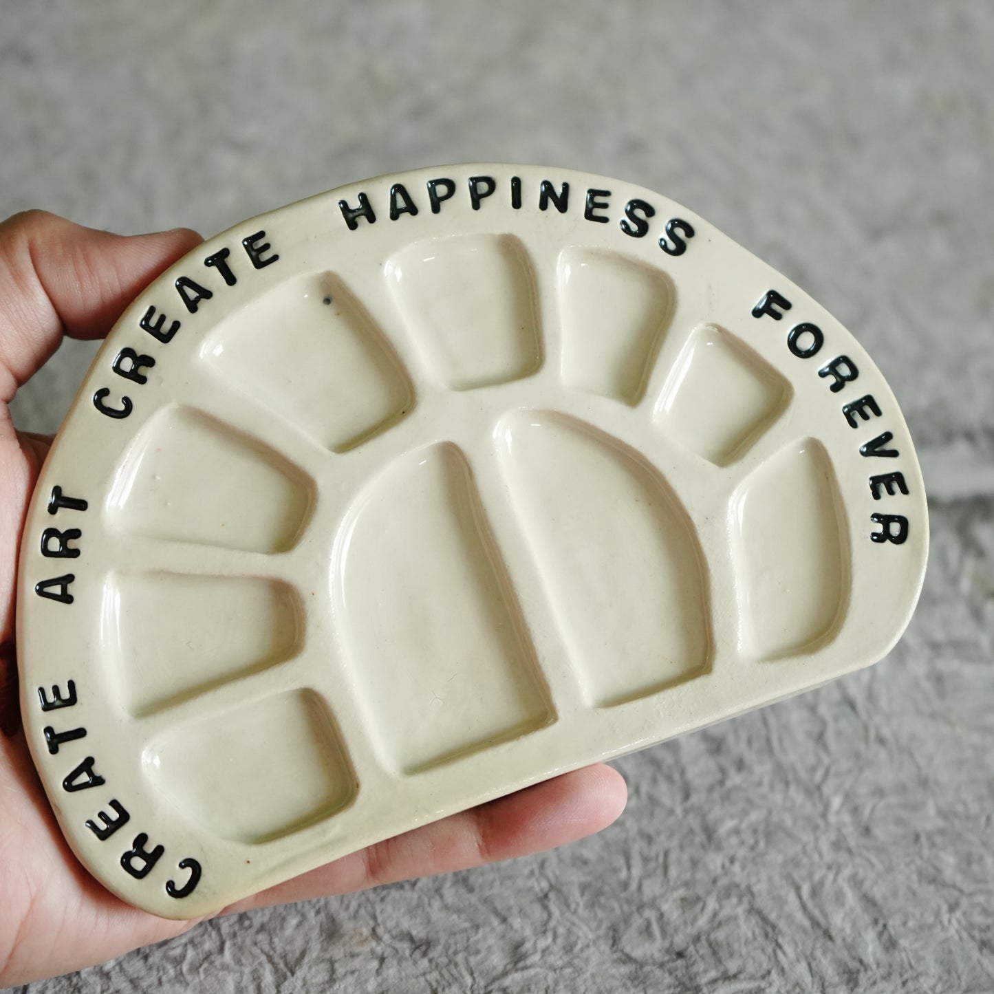 Artist Unique Ceramic Palette - Create Art Create happiness Forever Quote