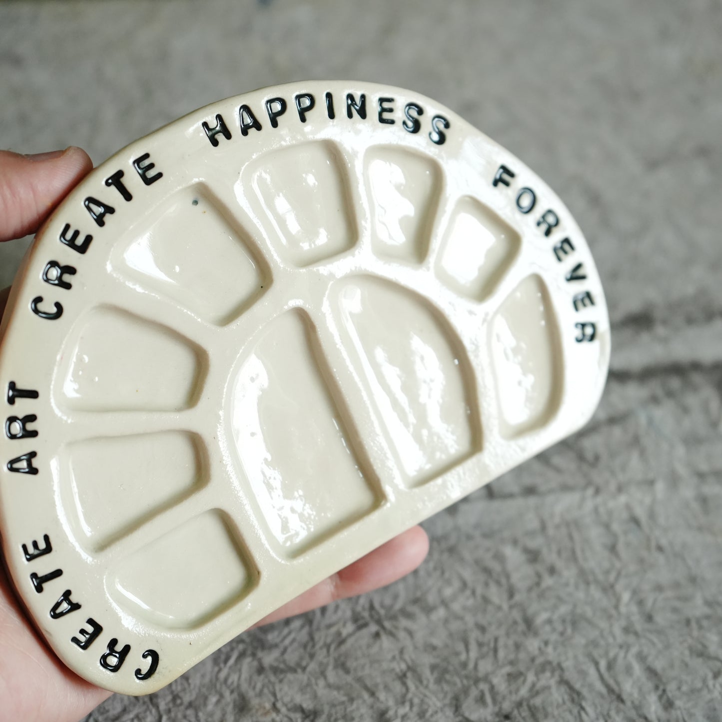 Artist Unique Ceramic Palette - Create Art Create happiness Forever Quote