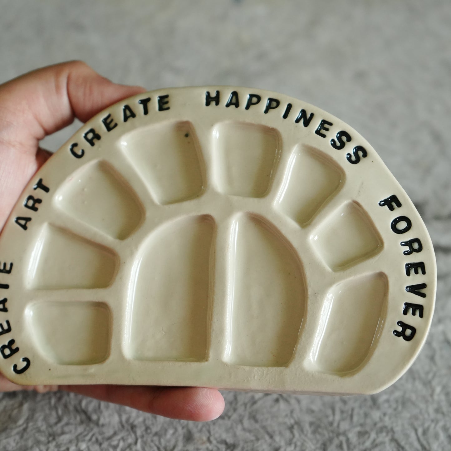 Artist Unique Ceramic Palette - Create Art Create happiness Forever Quote