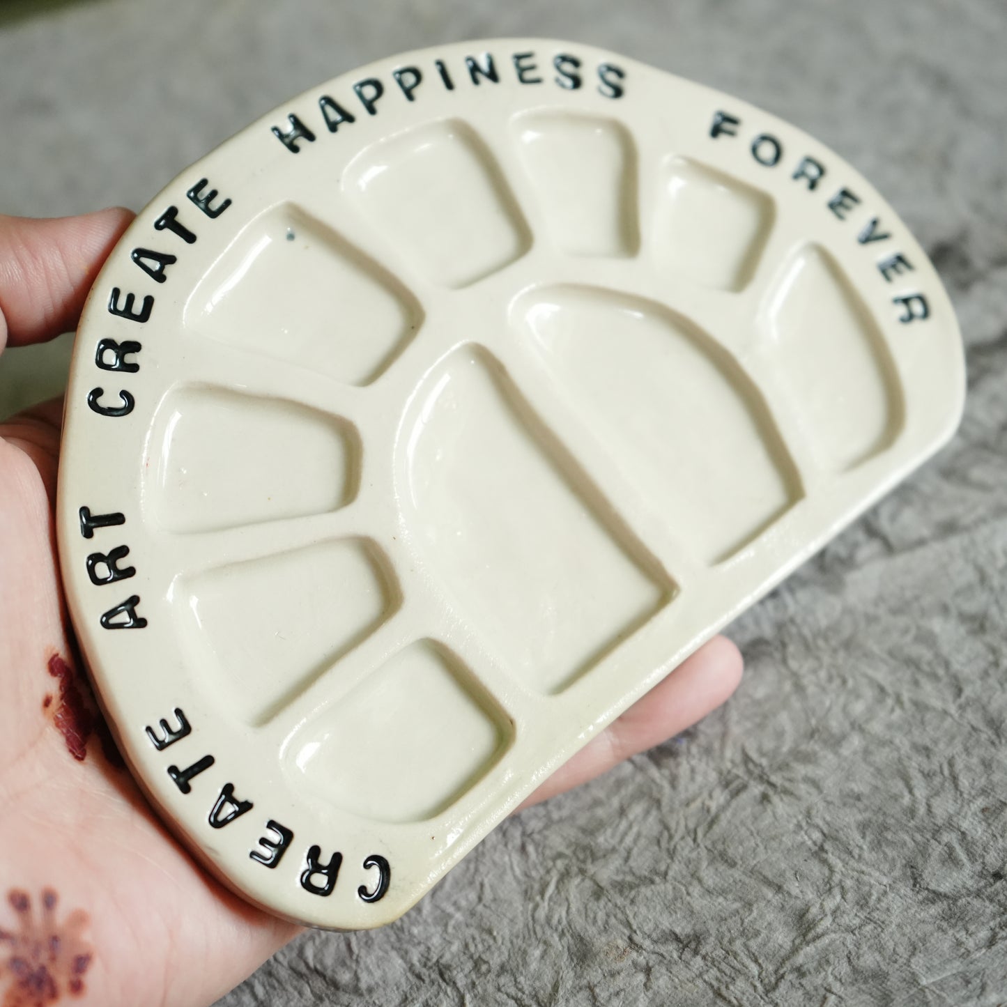 Artist Unique Ceramic Palette - Create Art Create happiness Forever Quote
