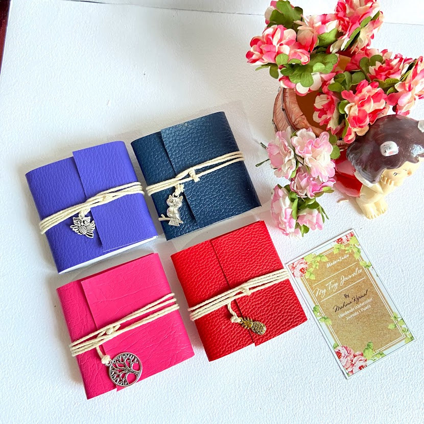 6.5 X 7 cm Miniature Journal (With Charm)