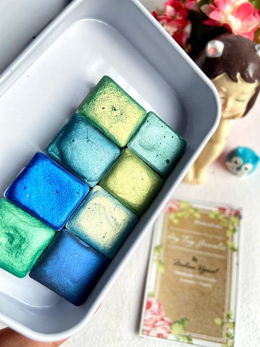 "PERSIAN" Palette - Set of 8 Metallic Half pans