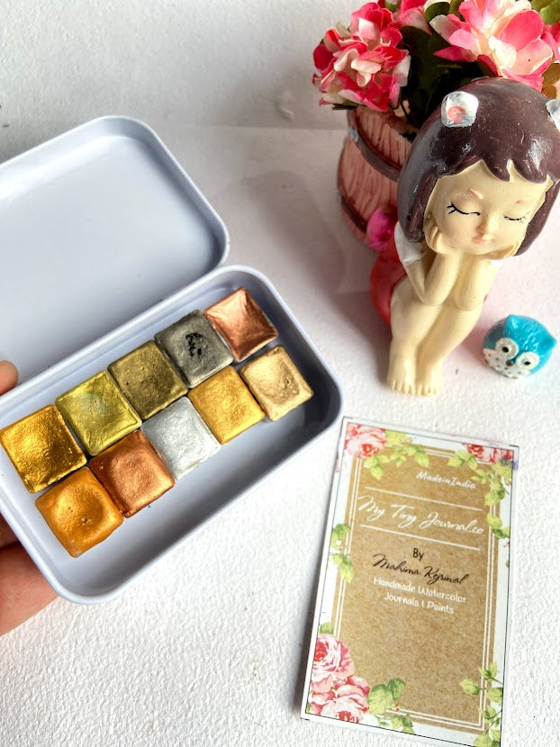 Set of 10 Metallic Half pans