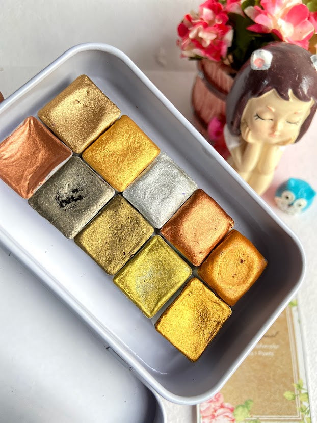 Set of 10 Metallic Half pans