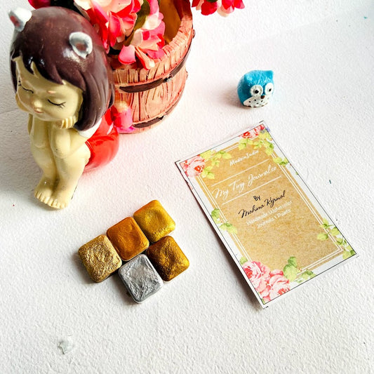 Set of 5 Metallic Quarter pans