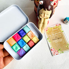 "Bijoux" Palette - Set of 12 Metallic Half pans